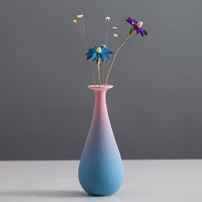 Gradient Ceramic Vase – Pink & Blue Collection