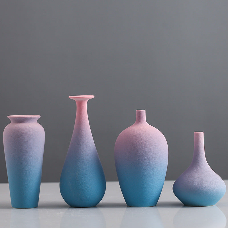 Gradient Ceramic Vase – Pink & Blue Collection