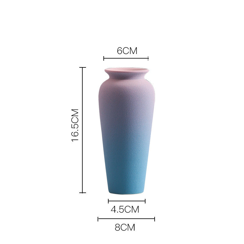 Gradient Ceramic Vase – Pink & Blue Collection