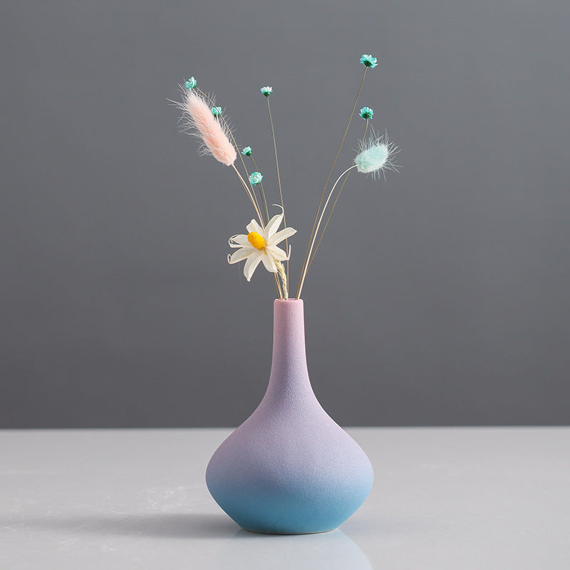 Gradient Ceramic Vase – Pink & Blue Collection