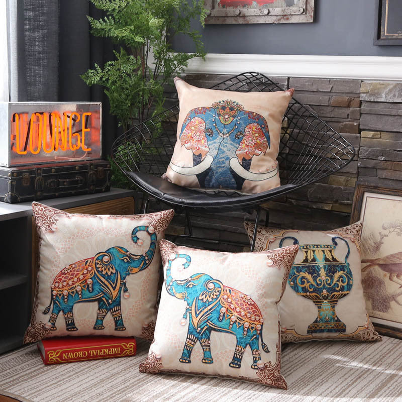 Elephant Pillow Cushion Cover
