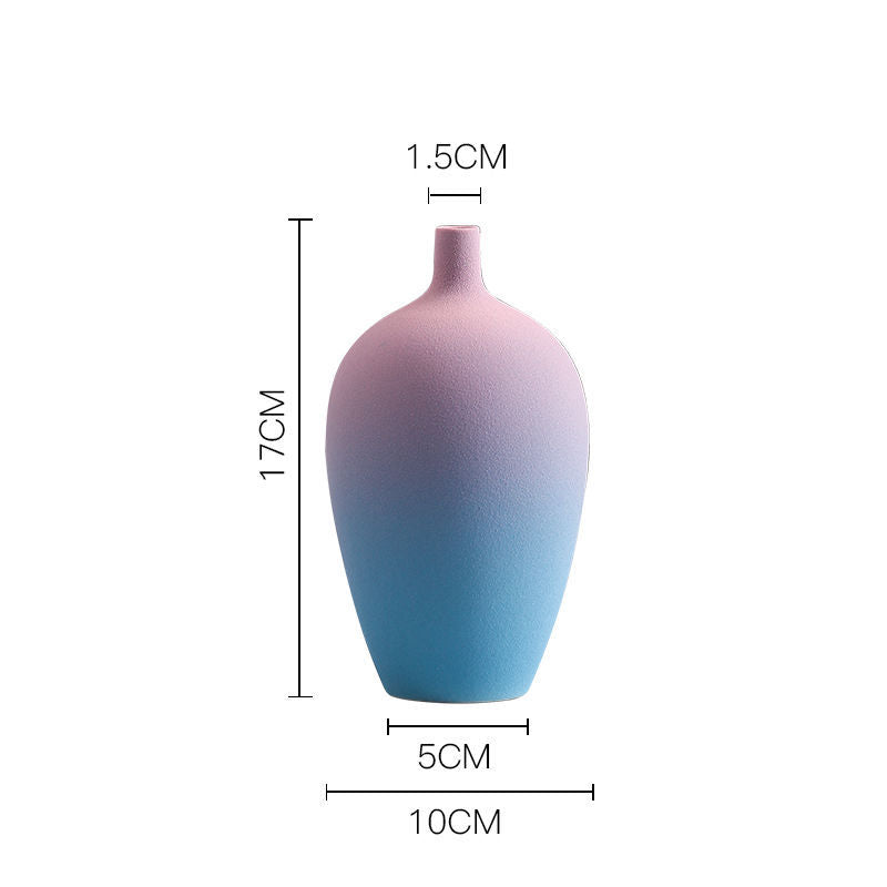 Gradient Ceramic Vase – Pink & Blue Collection